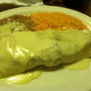 Really big shrimp burrito. Cancun burrito I think it was called?
