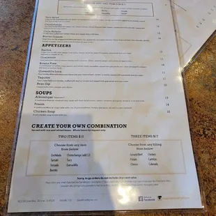 menu