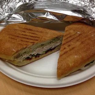 Special today - turkey pesto panini with sun dried tomatoes