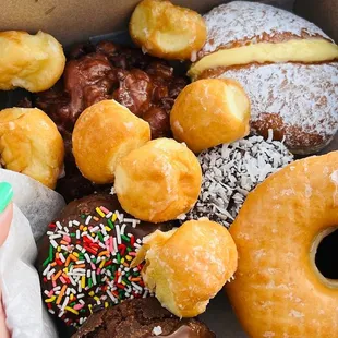 a box of assorted doughnuts