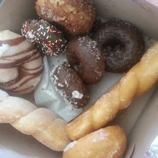 Donuts that were left from a dozen. .. Coffee donut was my favorite