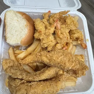 Catfish and shrimp lunch