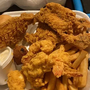 FISH(Snapper)&amp; shrimp dinner