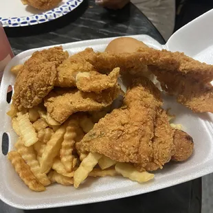 fried chicken and french fries