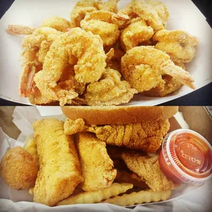 Fried Red Snapper &amp; Shrimp