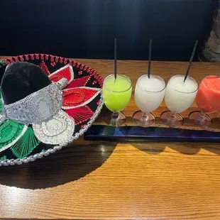 Mexican flag margarita flight