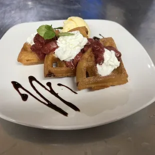 Waffle churro dessert