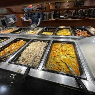 Vegetable curry and fried rice