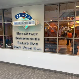 the entrance to the restaurant