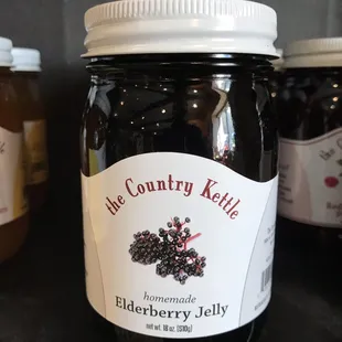 a jar of elderberry jelly