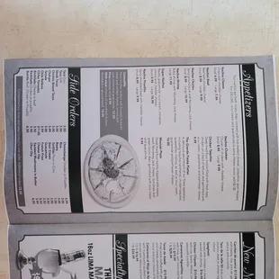 Menu, Page 1: Appetizers &amp; Side Orders