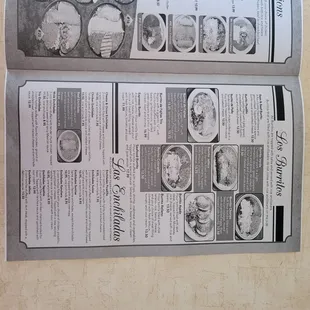 Menu, Page 8: Los Burritos &amp; Las Enchiladas
