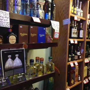shelves of liquor