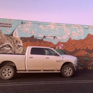 Had to jump out &amp; get a picture of this awesome murals with our Dodge Ram!