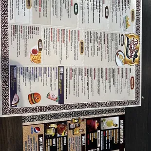the menu of the restaurant