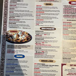 a menu for a mexican restaurant