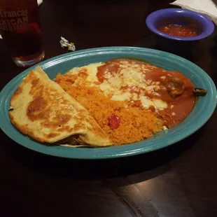 Lunch special number 6 (shredded beef instead of cheese)