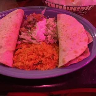 Chorizo quesadilla. Loaded with flavorful chorizo. Needed more pico.