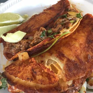 Birria tacos w/ consommé not pictured