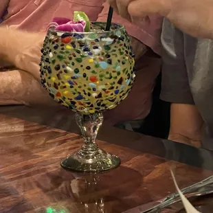 a colorful drink