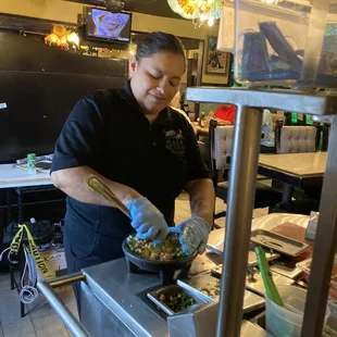 a man preparing food