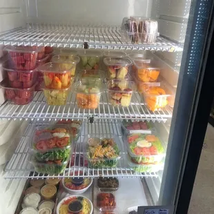 Salads, fruits