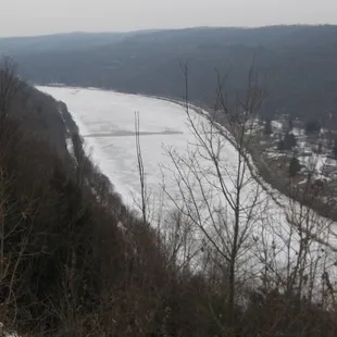 a view of a river in the distance
