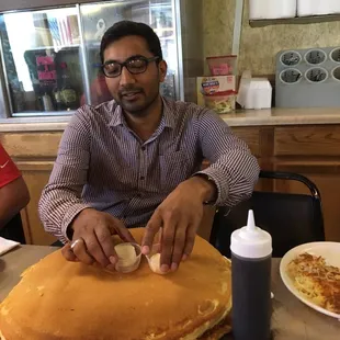 You would think eating two large pancakes would be easy.  But not at the pantry in Brady!!!