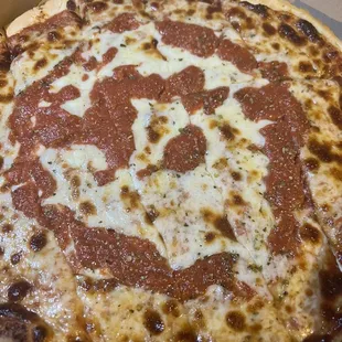 Cheese Pizza, Well done, Xtra Sauce