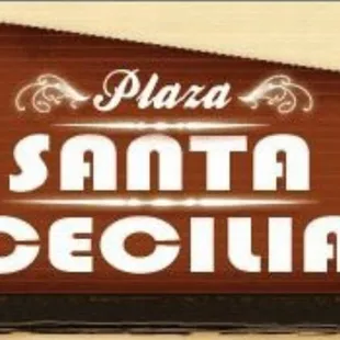 a sign for plaza santa cecilia