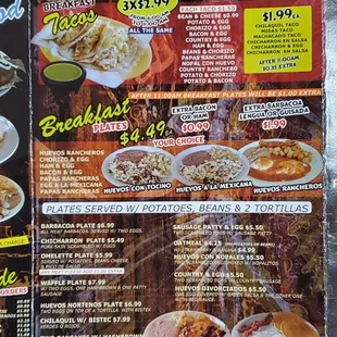 Menu as of 03/22/2021