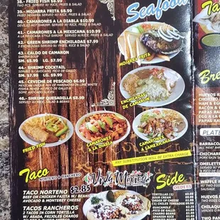 Menu as of 03/22/2021