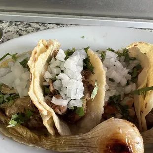 Closeup of tacos