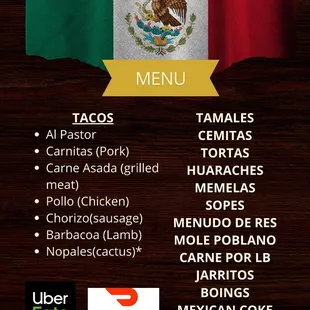 menu