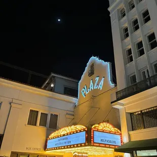 The entrance to the Plaza Theatre in March 2024