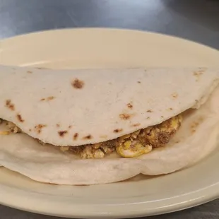 a tortilla on a plate