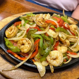 Shrimp fajitas