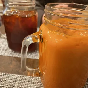 Thai Iced Coffee with and without milk