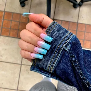 Ombré blue &amp; pink cotton candy