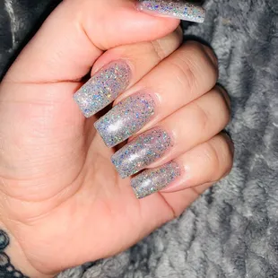 Glitter disco nails