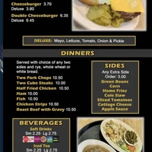 Burger and dinners