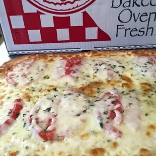 a freshly baked pizza