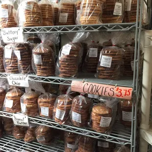 Bags of fresh cookies