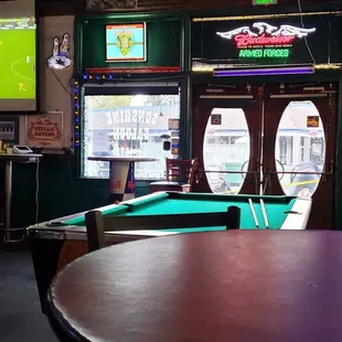 Pool Table is the first thing you see upon arrival through front door