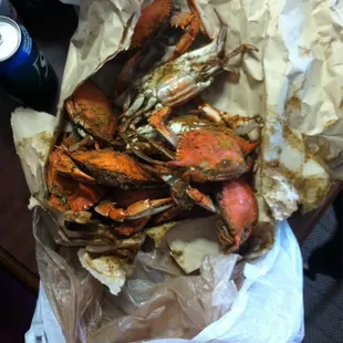 1/2 dozen steamed male crabs!!!! Yummy!!!