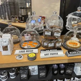 Counter with the various baked goods.
