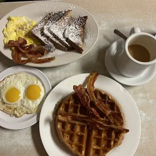 Belgian Waffle and 2 Eggs