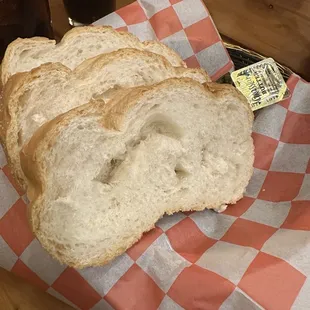 a loaf of bread on a checkered paper