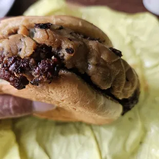 Peanut butter smashed burger