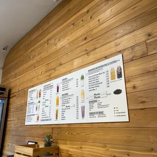Menu Board on an aesthetic wall